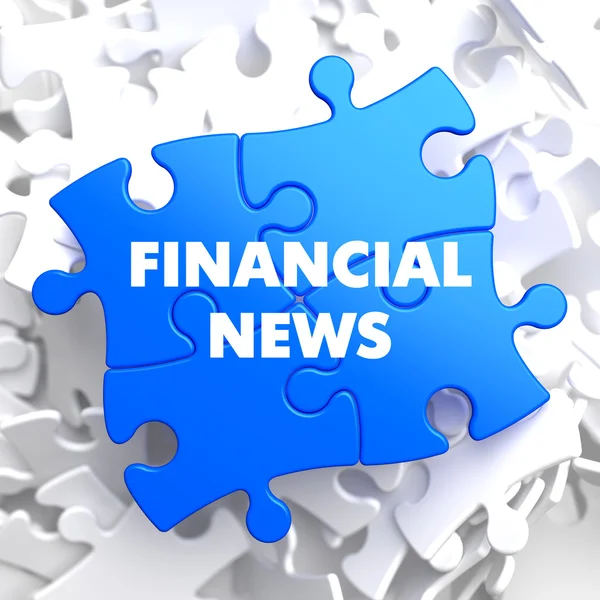 Financial News on Blue Puzzle. — Stock Photo, Image