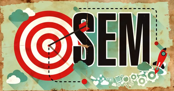 SEM Word on Poster in Grunge Design. — Stock Fotó