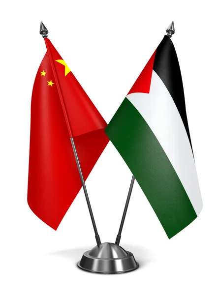 China and Palestine - Miniature Flags. — Stock Photo, Image
