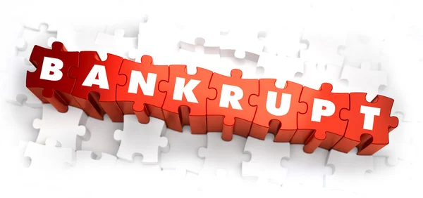 Bankrupt - White Word on Red Puzzles. — Stock Photo, Image