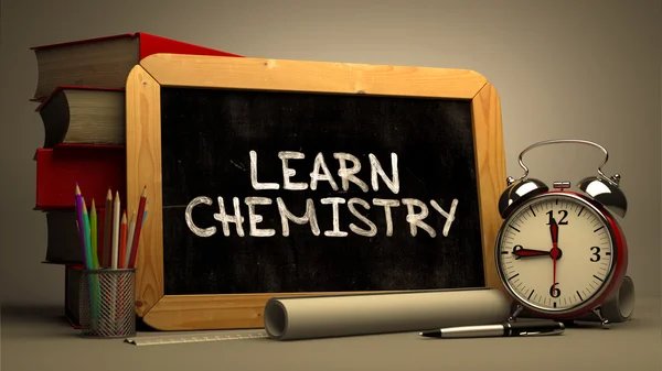 Learn Chemistry Handwritten on Chalkboard. — Stock fotografie