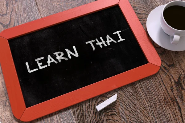 Hand Drawn Learn Thai Concept on Chalkboard. — Stok fotoğraf