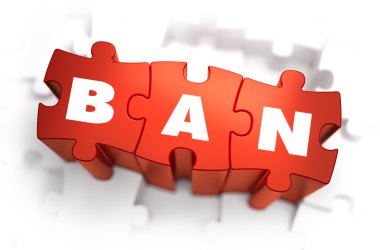 Ban - White Word on Red Puzzles.