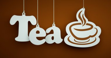 Tea - White Letters Hanging on the Ropes.