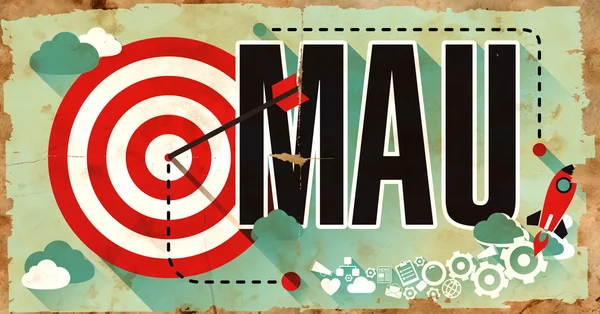 MAU - Word on Grunge Poster in Flat Design. — Stock fotografie