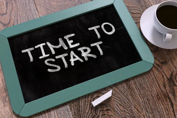 Time to Start - Chalkboard with Hand Drawn Text. — Stok fotoğraf