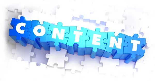 Content - Word on Blue Puzzles. — Stock Photo, Image