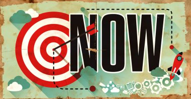 Now Concept. Grunge Poster in Flat Design.