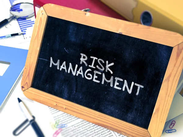 Hand Drawn Risk Management on Small Chalkboard. — 스톡 사진