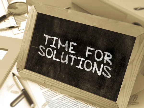 Time for Solutions Handwritten on Chalkboard. — 图库照片