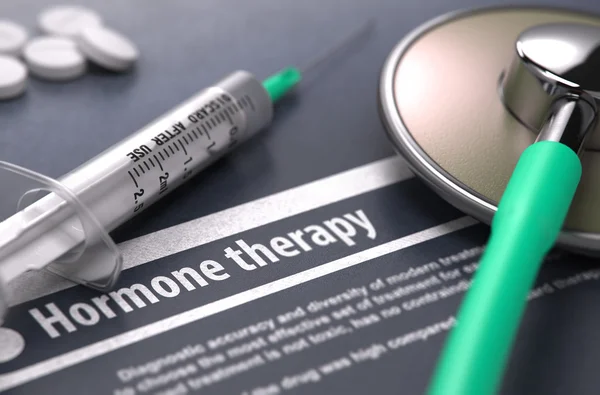Hormontherapie auf grauem Hintergrund. — Stockfoto