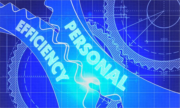 Personal Efficiency Concept. Blueprint of Gears. — Stock fotografie