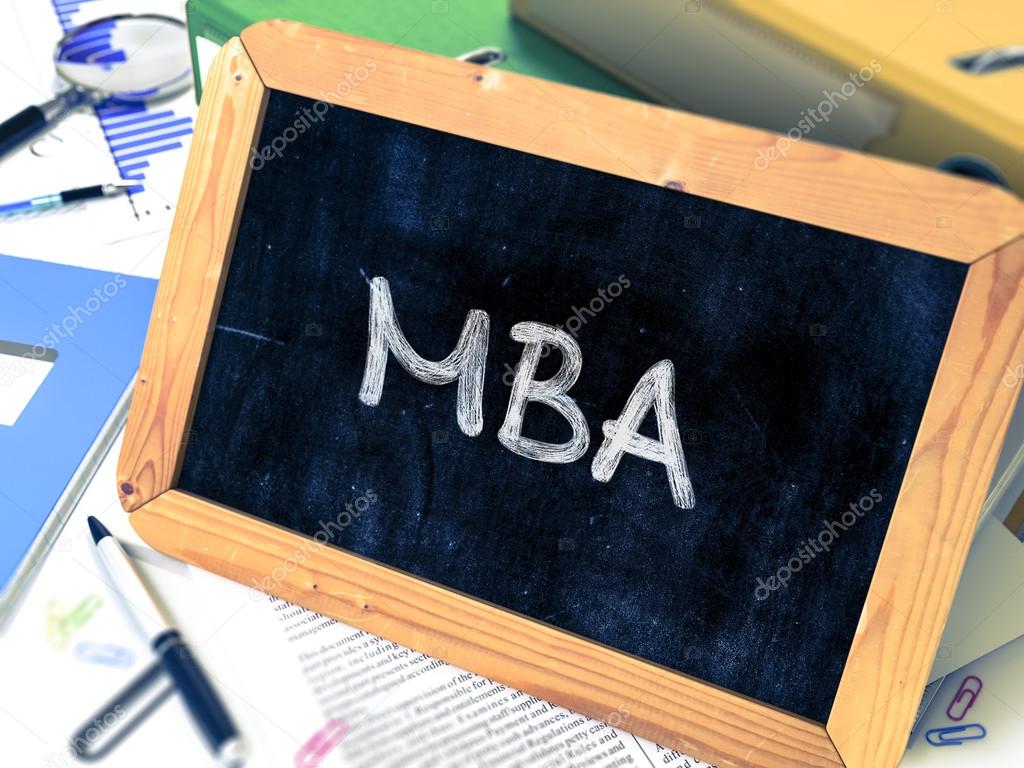 MBA Concept Hand Drawn on Chalkboard.