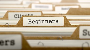 Beginners Concept with Word on Folder. clipart