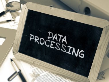 Handwritten Data Processing on a Chalkboard.