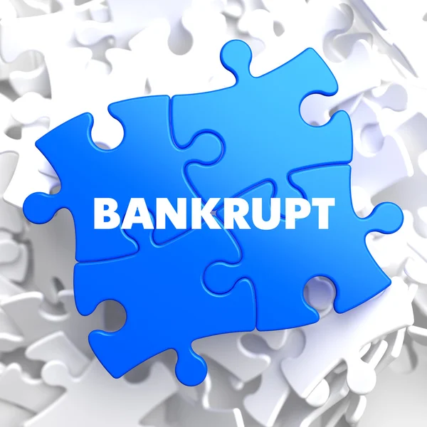 Bankrupt on Blue Puzzle. — Stock Photo, Image