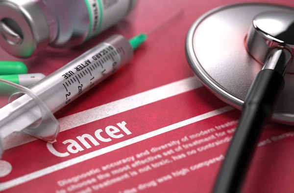 Cancer. Medical Concept on Red Background. — 图库照片