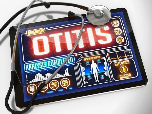 Otitis on the Display of Medical Tablet. — ストック写真