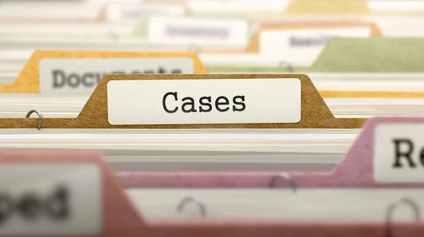 Folder in Catalog Marked as Cases. — Stock Photo, Image