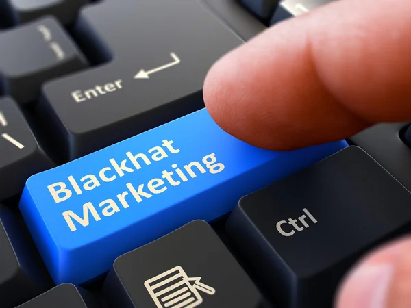 Blackhat Marketing - Written on Blue Keyboard Key. — Stock Photo, Image