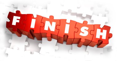 Finish - Text on Red Puzzles.