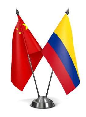 China and Colombia - Miniature Flags.