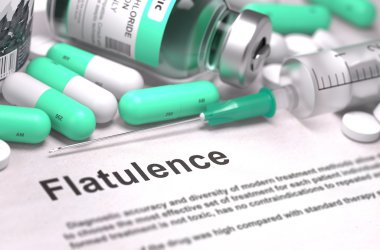 Diagnosis - Flatulence. Medical Concept with Blureed Background.
