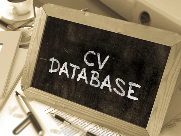 CV Database Concept Hand Drawn on Chalkboard. — Stok fotoğraf