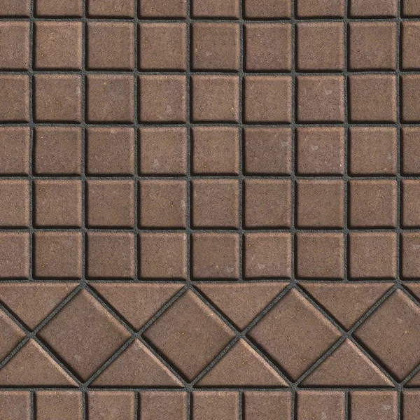 Lastre di pavimentazione marrone in forma di piccoli quadrati e triangoli . — Foto Stock