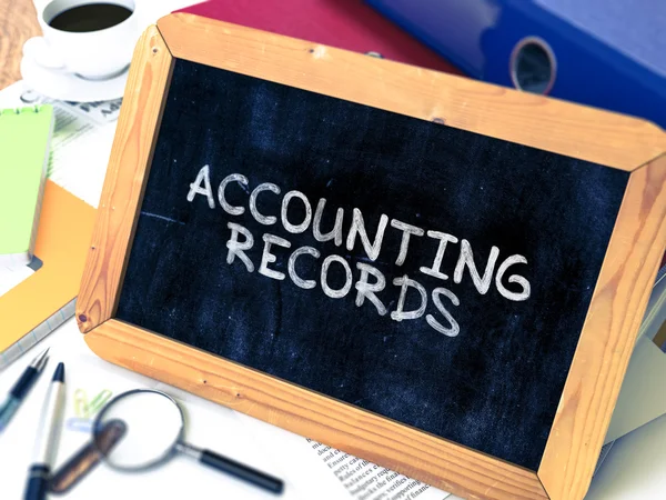 Accounting Records - Chalkboard with Hand Drawn Text. — 스톡 사진