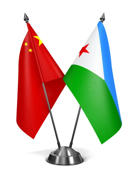 China and Djibouti - Miniature Flags. — 图库照片