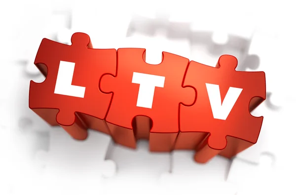 LTV  - White Word on Red Puzzles. — Stockfoto