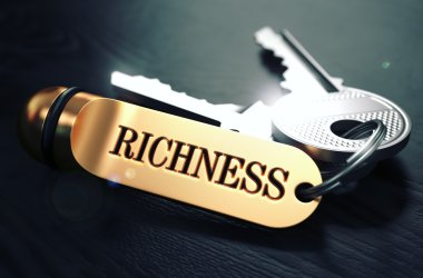 Richness written on Golden Keyring.
