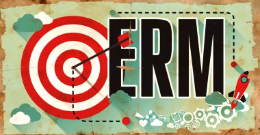 Business Concept. ERM on Grunge Poster.