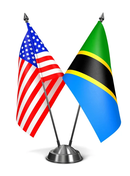 USA and Tanzania - Miniature Flags. — Stock fotografie