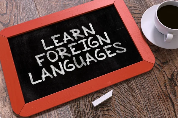 Learn Foreign Languages. Inspirational Quote on Chalkboard. — Stock Fotó