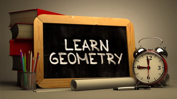 Learn Geometry - Chalkboard with Inspirational Text. — 图库照片