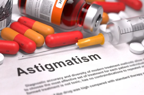 Diagnóstico de Astigmatismo. Concepto médico . — Foto de Stock