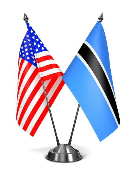 USA and Botswana - Miniature Flags. — Stock Photo, Image