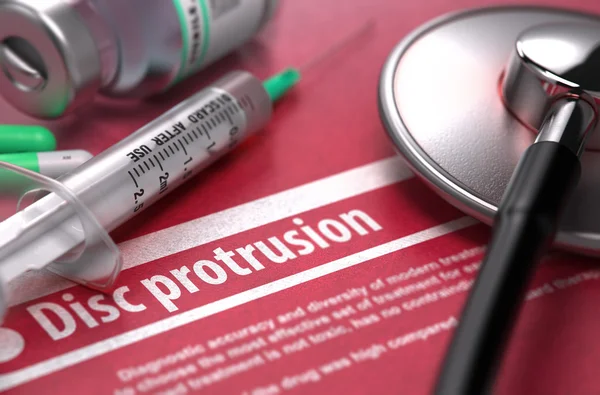 Disc protrusion. Medical Concept on Red Background. — Stock Image Disc protrusion. Medical Concept on Red Background. Stock Picture