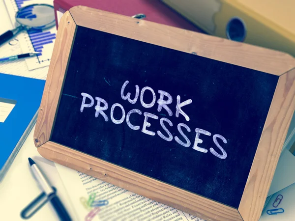 Work Processes Handwritten on Chalkboard. — Stock Fotó