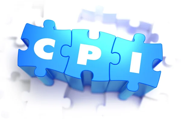 CPI - White Word on Blue Puzzles. — Stock Photo, Image