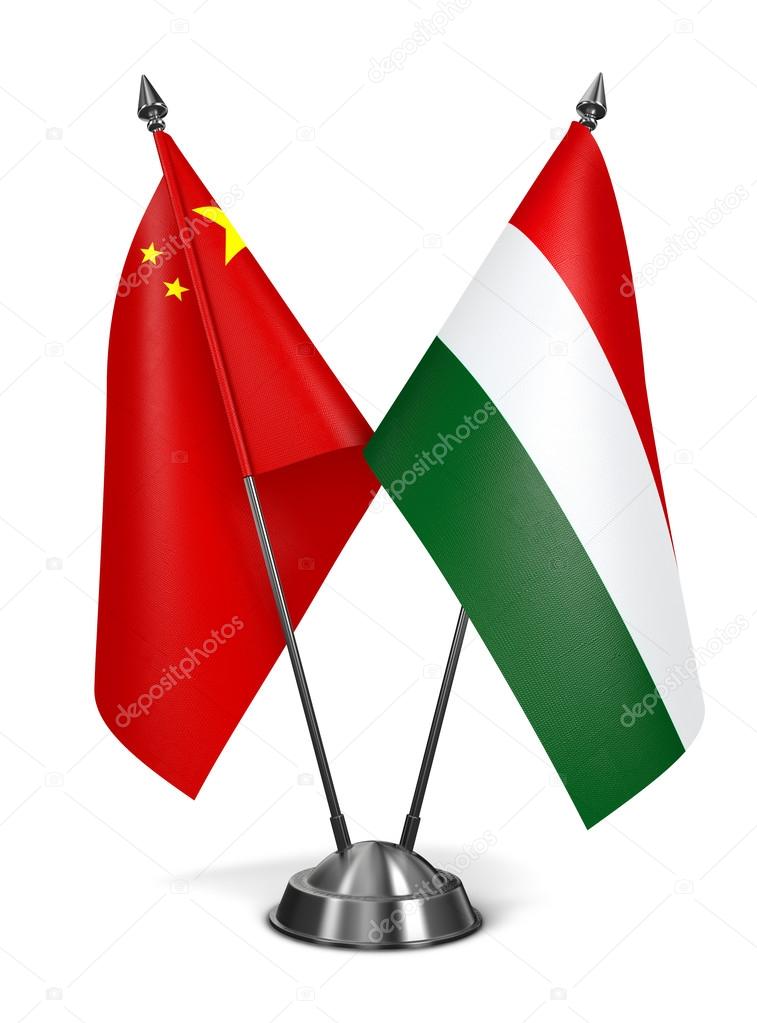 China and Hungary - Miniature Flags.