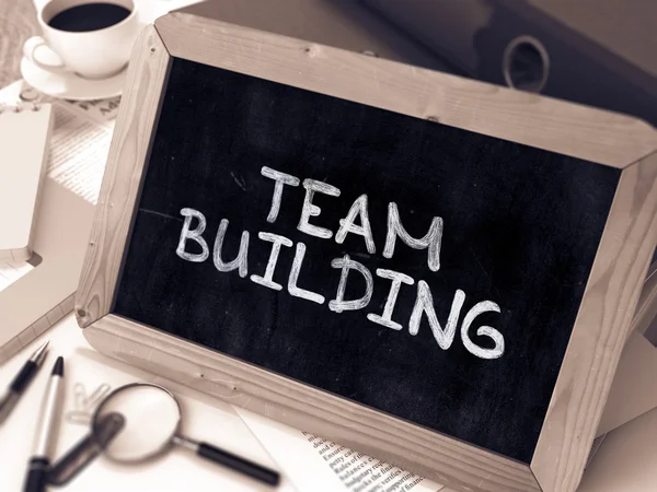 Team Building Concept Hand Drawn on Chalkboard. — Stockfoto