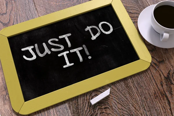 Just Do It. Motivational Quote on Chalkboard. — Stok fotoğraf