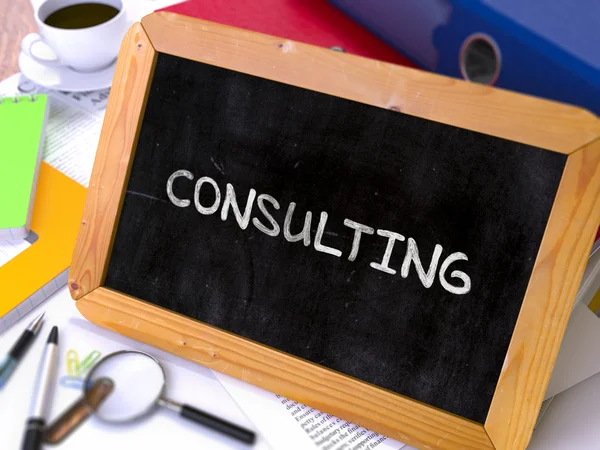 Consulting Concept Hand Drawn on Chalkboard. — Stockfoto