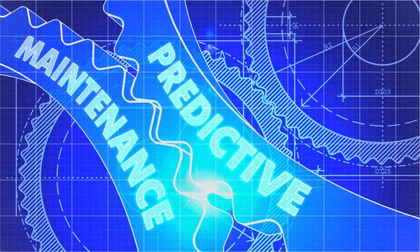 Predictive Maintenance on the Gears. Blueprint Style. — Stockfoto