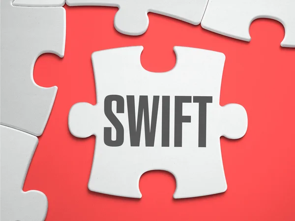 SWIFT - puzzel op de plaats van de ontbrekende stukjes. — Stockfoto