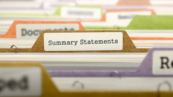 Summary Statements - Folder Name in Directory. — Zdjęcie stockowe