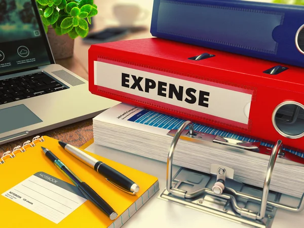 Red Office Folder with Inscription Expense. — Stock Photo, Image